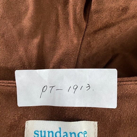 Sundance Catalog Pants Leggings Size 14‎ Faux Suede Ankle Zip Brown PT-1913 - Picture 2 of 9